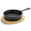 Gibson Home Campton 5.3 Inch Mini Round Cast Iron Frying Pan with Wooden Base -Fossil store Belk 167