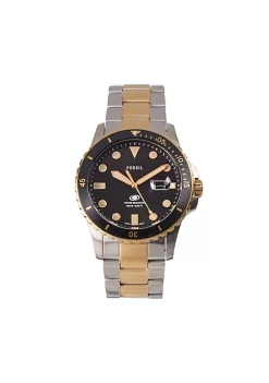 Fossil Men's FS5951 Blue Quartz Stainless Steel Three-Hand Watch -Fossil store Belk 1679