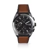 Fossil Everett FS5799 Elegant Japanese Movement Fashionable Chronograph Amber Eco Leather Watch -Fossil store Belk 1689