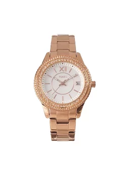 Fossil Women's ES5131 Rose Gold/Mother Of Pearl Stella Dress Watch -Fossil store Belk 1700