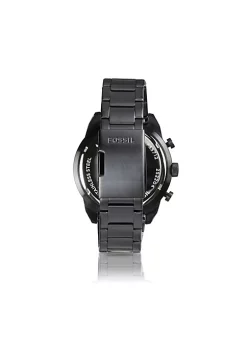 Fossil Bronson FS5712 Elegant Japanese Movement Fashionable Chronograph Black Stainless Steel Watch -Fossil store Belk 1703