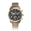 Fossil Bronson FS5877 Elegant Japanese Movement Fashionable Chronograph Gold-Tone Stainless Steel Watch -Fossil store Belk 1705