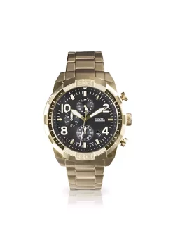 Fossil Bronson FS5877 Elegant Japanese Movement Fashionable Chronograph Gold-Tone Stainless Steel Watch -Fossil store Belk 1707