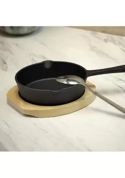 Gibson Home Campton 5.3 Inch Mini Round Cast Iron Frying Pan with Wooden Base 12 Gibson Home Campton 5.3 Inch Mini Round Cast Iron Frying Pan with Wooden Base -Fossil store Belk 171