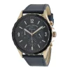 Fossil Mens Forrester FS5814 Chronograph Navy Leather Sport Watch -Fossil store Belk 1725