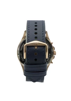 Fossil Mens Forrester FS5814 Chronograph Navy Leather Sport Watch -Fossil store Belk 1727