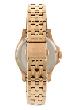 Fossil ES4748 Elegant Japanese Movement Fashionable Three-Hand Date Rose Gold-Tone Stainless Steel Watch -Fossil store Belk 1731