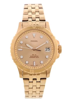 Fossil ES4748 Elegant Japanese Movement Fashionable Three-Hand Date Rose Gold-Tone Stainless Steel Watch -Fossil store Belk 1732