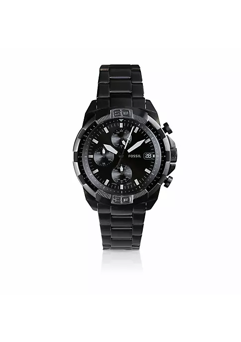 Fossil Bronson FS5853 Elegant Japanese Movement Fashionable Chronograph Black Stainless Steel Watch 6 Fossil Bronson FS5853 Elegant Japanese Movement Fashionable Chronograph Black Stainless Steel Watch - Image 4