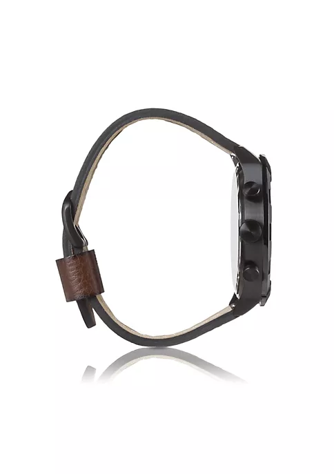 Fossil Bronson FS5875 Elegant Japanese Movement Fashionable Chronograph Dark Brown Eco Leather Watch 4 Fossil Bronson FS5875 Elegant Japanese Movement Fashionable Chronograph Dark Brown Eco Leather Watch - Image 2