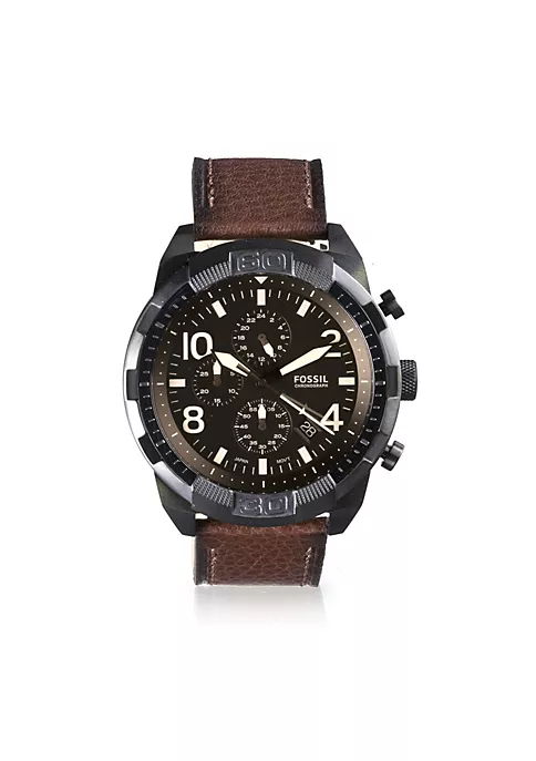 Fossil Bronson FS5875 Elegant Japanese Movement Fashionable Chronograph Dark Brown Eco Leather Watch 6 Fossil Bronson FS5875 Elegant Japanese Movement Fashionable Chronograph Dark Brown Eco Leather Watch - Image 4