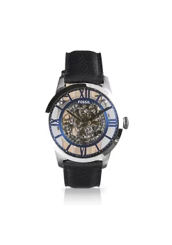 Fossil Townsman ME3200 Elegant Chinese Movement Fashionable Automatic Black Leather Watch