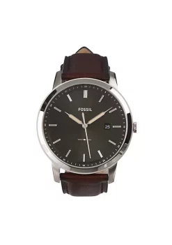 Fossil store 12 Fossil Men's FS5838 Silver/Olive Minimalist Dress Watch