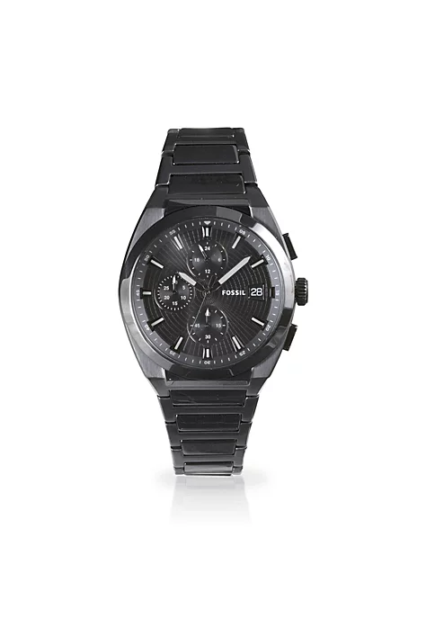 Fossil Everett FS5797 Elegant Japanese Movement Fashionable Chronograph Black Stainless Steel Watch 3 Fossil Everett FS5797 Elegant Japanese Movement Fashionable Chronograph Black Stainless Steel Watch