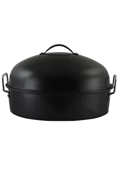 Gibson Home Kenmar High Dome Oval Roaster Set in Black -Fossil store Belk 177