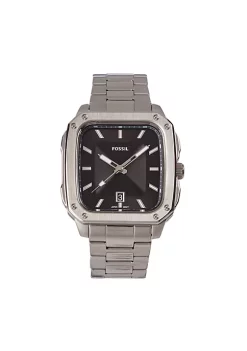 Fossil store 4 Fossil Men's FS5933 Silver Inscription Quartz Stainless Steel Three-Hand Watch