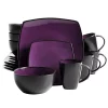 Gibson Home Soho Lounge 16 Piece Square Stoneware Dinnerware Set -Fossil store Belk 18