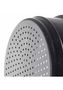 Gibson Home Leighton 3 Piece 8.5 Quart Steel Nonstick Pasta Pot with Steamer in Black -Fossil store Belk 182