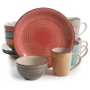 Gibson Home Color Vibes Pastel 12 Piece Mix and Match Stoneware Dinnerware Set -Fossil store Belk 196