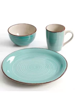Gibson Home Color Vibes Pastel 12 Piece Mix and Match Stoneware Dinnerware Set -Fossil store Belk 199