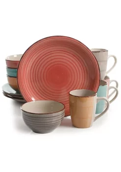 Gibson Home Color Vibes Pastel 12 Piece Mix and Match Stoneware Dinnerware Set -Fossil store Belk 201