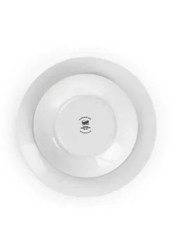 Gibson Home Classic Pearl Coupe 12 Piece Round Fine Ceramic Dinnerware Set in White -Fossil store Belk 222