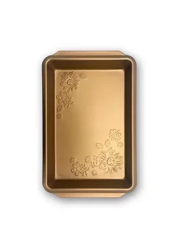 Gibson Home Country Kitchen Embossed Carbon Steel 13.75 Inch Roaster Pan in Copper