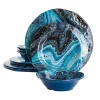 Gibson Home Elixir 12 Piece Melamine Dinnerware Set -Fossil store Belk 278