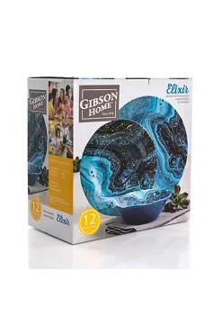 Gibson Home Elixir 12 Piece Melamine Dinnerware Set -Fossil store Belk 281