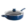 Gibson Home Charmont 5 Quart Nonstick Aluminum Saute Pan with Lid in Yale Blue -Fossil store Belk 284