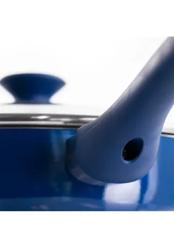 Gibson Home Charmont 5 Quart Nonstick Aluminum Saute Pan with Lid in Yale Blue -Fossil store Belk 286