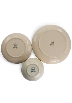 Gibson Home Rockaway Gold 12 Piece Stoneware Dinnerware Set -Fossil store Belk 297