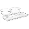 Gibson Home Sereno 3 Piece Glass Serving Platter and Bowl Set -Fossil store Belk 302
