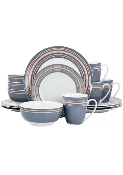 Gibson Home Silver Wind 16 Piece Fine Ceramic Dinnerware Set