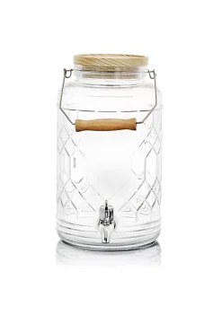Gibson Home 0.95 Gallon Duval Glass Beverage Dispenser with Wooden Lid and Handle -Fossil store Belk 316