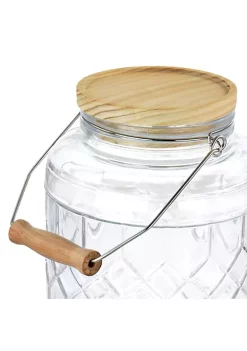 Gibson Home 0.95 Gallon Duval Glass Beverage Dispenser with Wooden Lid and Handle -Fossil store Belk 317
