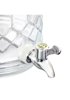 Gibson Home 0.95 Gallon Duval Glass Beverage Dispenser with Wooden Lid and Handle -Fossil store Belk 318