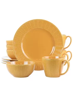 Gibson Home Cairo Sunset 12 Piece Ceramic Dinnerware Set -Fossil store Belk 354