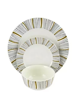 Gibson Home Classic Burst Decorated 12 Piece Dinnerware Set -Fossil store Belk 359
