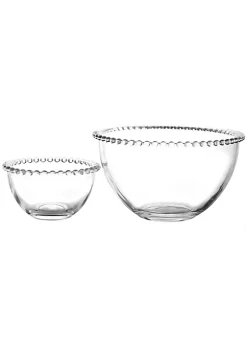 Gibson Home Sereno 2 Piece Glass Serving Bowl Set