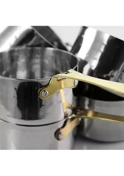 Gibson Home Lannister 6 Piece 3 Inch Mini Stainless Steel Sauce Pan Cookware Serveware Set -Fossil store Belk 375