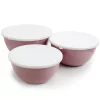 Gibson Home Plaza Cafe 3 Piece Stackable Nesting Mixing Bowl Set with Lids in Lavender -Fossil store Belk 379