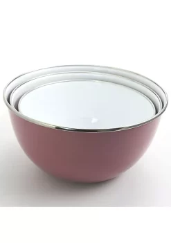 Gibson Home Plaza Cafe 3 Piece Stackable Nesting Mixing Bowl Set with Lids in Lavender -Fossil store Belk 383