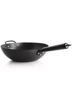 Gibson Home Hammered 13 Inch Heavy Gauge Carbon Steel Wok in Black -Fossil store Belk 387