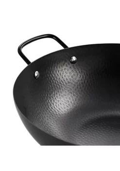 Gibson Home Hammered 13 Inch Heavy Gauge Carbon Steel Wok in Black -Fossil store Belk 388