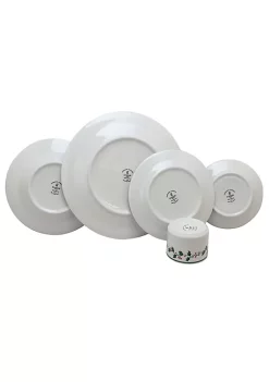 Gibson Home 20 Piece Ceramic Christmas Tree Trimming Dinnerware Set -Fossil store Belk 4