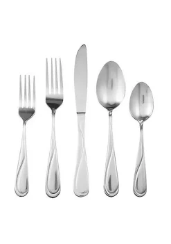 Gibson Home Trillium Plus 24 Piece Stainless Steel Flatware Set with 4 Steak Knives -Fossil store Belk 411