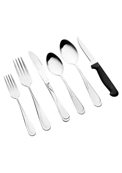 Gibson Home Trillium Plus 24 Piece Stainless Steel Flatware Set with 4 Steak Knives -Fossil store Belk 412
