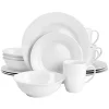 Gibson Home White Cloud Fine Ceramic 16 Piece Dinnerware Set -Fossil store Belk 427