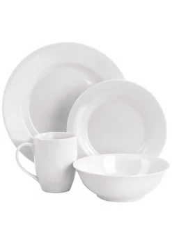 Gibson Home White Cloud Fine Ceramic 16 Piece Dinnerware Set -Fossil store Belk 428